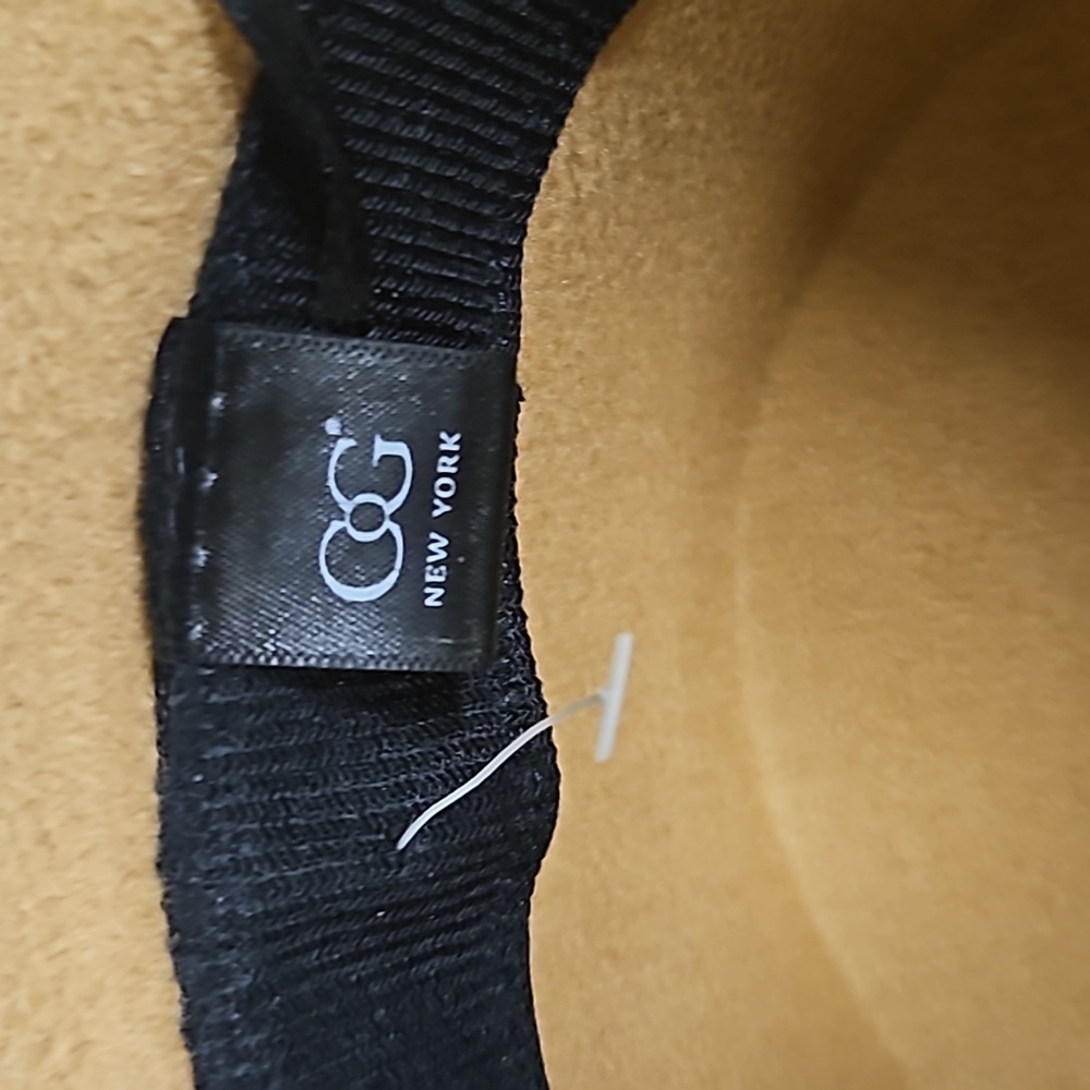 Felt Hat Wide Brim by CoG Tan with Black Ribbon VGUC - Picture 3 of 12